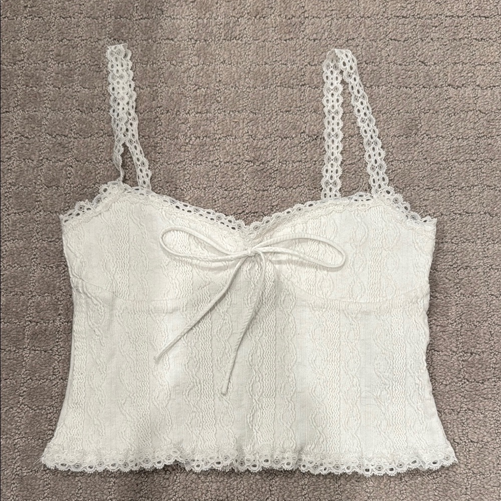 Elegant White Lace Camisole Top